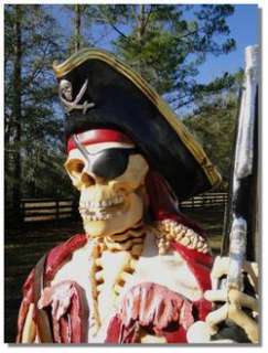 Lifesize PIRATE SKELETON STATUE undead caribbean old style sculpture 