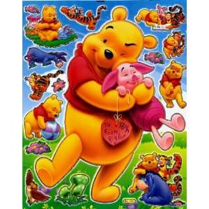  Pooh Bear hugging Piglet Best of Friends Disney Sticker 