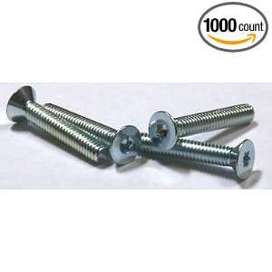 20 X 2 Machine Screws / Torx / Flat Head / Steel / Zinc / 1,000 Pc 