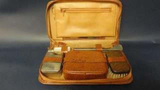 VINTAGE LEATHER MENS TRAVEL BAG OR CASE MADE IN WEST GERMANY INCLUDES 