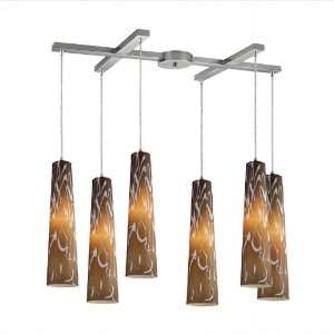  Momentum 6 Light Pendant Sandstorm In Satin Nickel