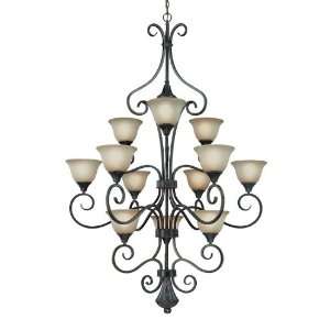Torrey Collection 12 Light 62 Burnished Armor Chandelier with Painted 