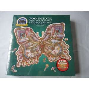   Wings of Change Butterfly Silhouette Cork Jigsaw Puzzle   700 piece