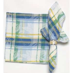  Cotton White and Blue Fruit Napkins 22x22 Inches Set of 12 Home