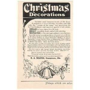  1908 E A Beaven Evergreen AL Christmas Decorations Print 