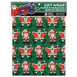  Flashing Santa Green Gift Wrap