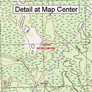  USGS Topographic Quadrangle Map   Topsail, North Carolina 
