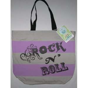  EFT Organic Cotton Canvas Tote Bag   Purple and Gray 