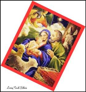 BABY JESUS CHRISTMAS WALL HANGING FABRIC PANEL 36X45  