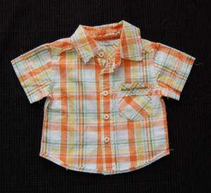 Boutique Little Rocha Baby Boy Plaid Button Shirt size 12 Months 12M 
