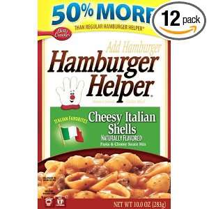Hamburger Helper Cheesy Italian Shells, 10 Ounce Value Size Boxes 