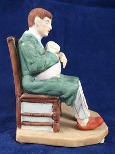   Midnight Feeding Figurine Father Holding New Baby 4 1985 Statue