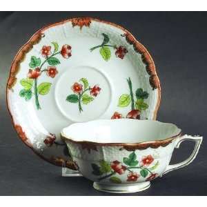  Herend Livia (Wbo) Footed Cup & Saucer Set, Fine China 