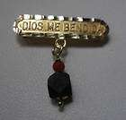 14KT DIOS ME BENDIGA BABY BROOCH WITH GENUINE AZABACHE