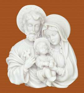Holy Family Mary Baby Jesus Christ Joseph Greek Marble Sculpture Bust 