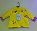 New w/Tag Girls Size 2 Yellow & Pink Hooded Rain Coat Lined for 