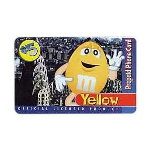  Collectible Phone Card $5. Yellow M&M Peanut Candy With 