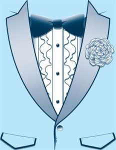   Tuxedo T Shirt 70s Tux Ruffled Shirt & Carnation Prom Wedding Bachlor