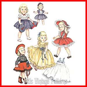 Vtg Doll Pattern Dress Cowgirl ~ 20 21 22 Toni, Miss Revlon, Cissy 