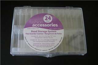 NEW Clear Findings BEAD Storage Case box  24 boxes JEWELRY organizer 