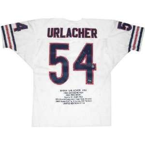 Brian Urlacher Chicago Bears Autographed Rookie Embroidered Stat White 