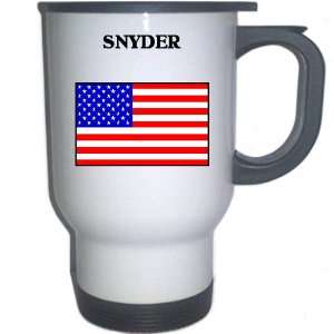  US Flag   Snyder, Texas (TX) White Stainless Steel Mug 