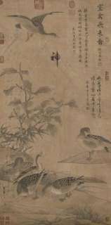 G1060Chinese Scroll Painting of Flower&Bird by Cui Bai  