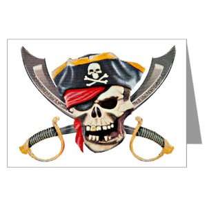   Card Pirate Skull with Bandana Eyepatch Gold Tooth 