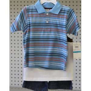 Baby Togs Kidwear Boys 3 Pc Set, 18 Month  White Short Sleeve & Blue 