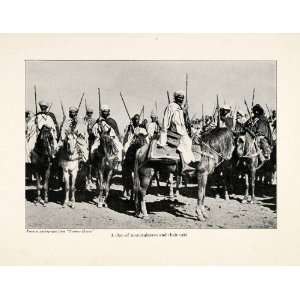  1920 Print Morocco Mountaineer Berber Caid Horses Rifles 