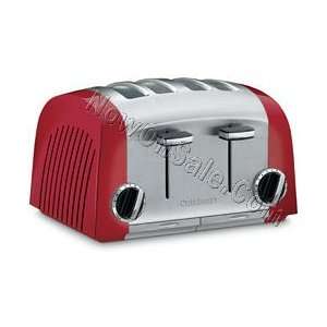  Cuisinart CMT 400PR Cast Metal 4 Slice Toaster, Red and 