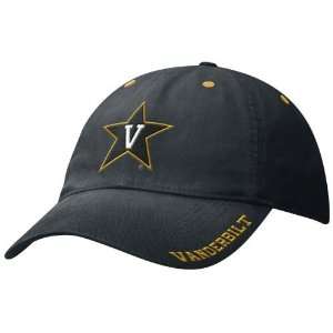  Nike Vanderbilt Commodores Black Campus Sandblasted Adjustable Hat 