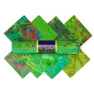  Indian Batik Fat Quarter Assortment Green Fabric By The 