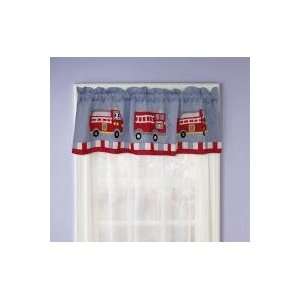  Cotton Fire Truck Valance Baby