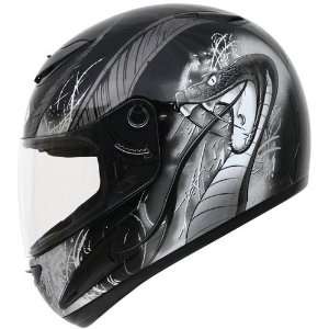  G MAX GM58 Venom Full Face Motorcycle Helmet Black/Silver 