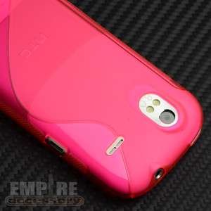 HOT PINK Gel TPU S Line Hybrid Cover Case Skin For T Mobile HTC Amaze 