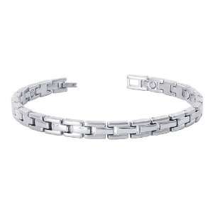    6mm wide Magnetic Link Bracelet 8.5 Long Fold Over Clasp Jewelry