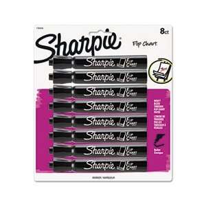  Sharpie 1760445   Flip Chart Marker, Bullet Tip, Black, 8 