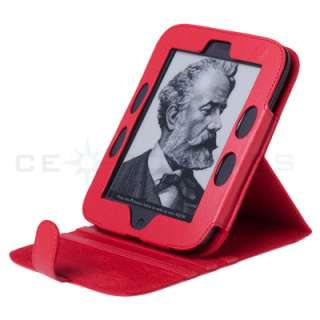 Barnes Noble Nook 2 2nd Edition Generation Red Leather Case Cover 