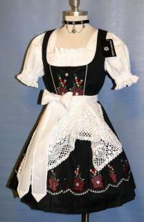   / SHORT BLACK German Austria Holiday OKTOBERFEST DIRNDL Dress / 8 S