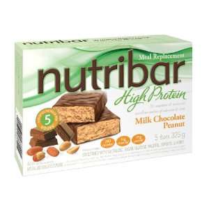 Nutribar High Protein Meal Replacement, Milk Chocolate Peanut, 5 Bar 