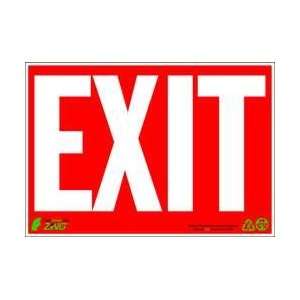 Sign,exit,red On White,7x10,plastic   ZING  Industrial 