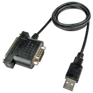  New USB to DB9M Serial and DB25 Parallel Port Adapter 