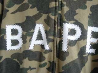 AUTHE BATHING APE ZIPPED HOODED CAMOUFLAGE JUMPER SZ L  