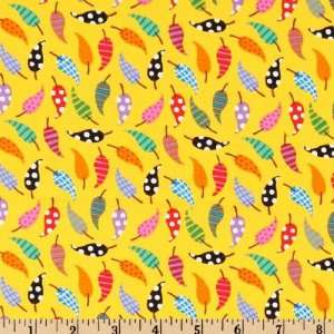  44 Wide Giggle Feathers Tickle Feathers Yellow Fabric By 