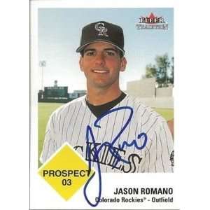  Jason Romano Signed Colorado Rockies 2003 Fleer Card 