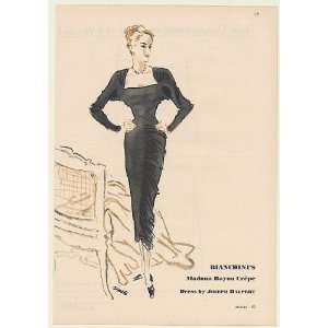  1947 Bianchinis Madona Rayon Crepe Dress by Halpert Print 