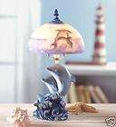 Dolphin Table Desk Lamp Glass Shade ocean sea fish new