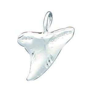  Sterling Silver Diamond Cut Shark Tooth Pendant Jewelry