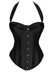 New black corset bustier with thong,Bra with Sequins,halter straps tie 
